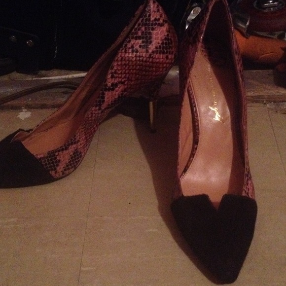 Snake print Christian Siriano heels