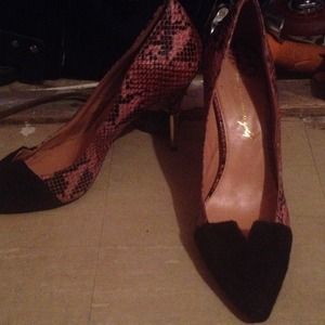 Snake print Christian Siriano heels