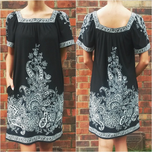 Black & White Paisley Tunic Dress