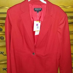Plus size Jones NY woman Red stretch blazer 16w
