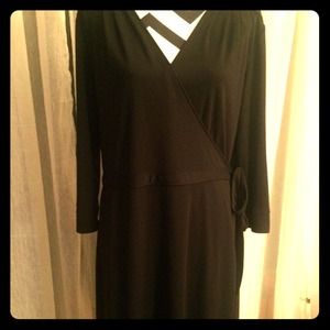 Plus Size Black Wrap Dress