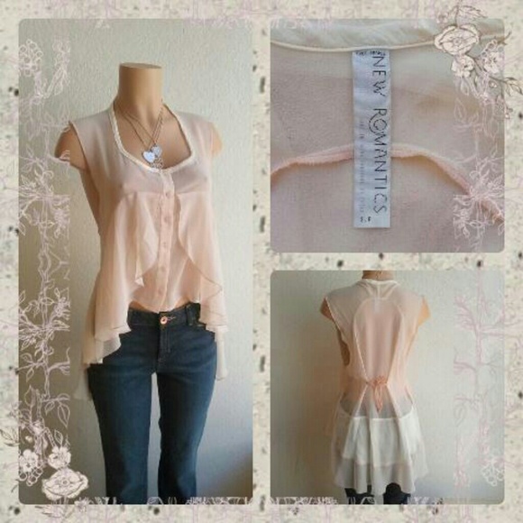 *BUNDLED*FREE PEOPLE NEW ROMANTICS SHEER TOP - Picture 3 of 3