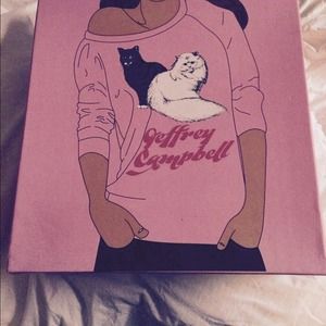 Jeffrey Campbell Woven Macram BLK/NOIR BLOCK HEEL