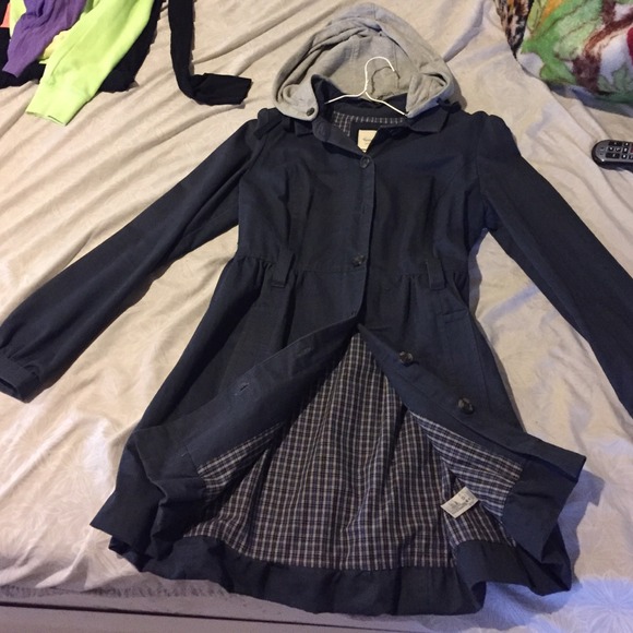 Heritage baby doll trench coat navy blue