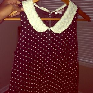 Classic Sleeveless Polka Dot Shirt