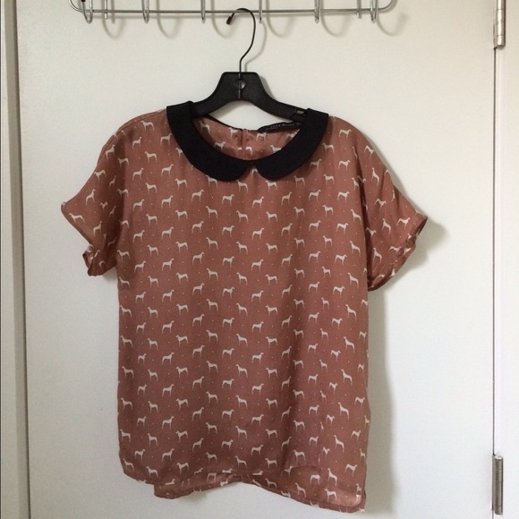 Zara Peter Pan Collar Top Size XS