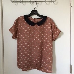Zara Peter Pan Collar Top Size XS