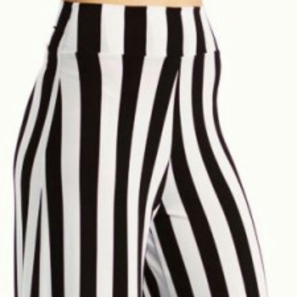 Black and white striped pants