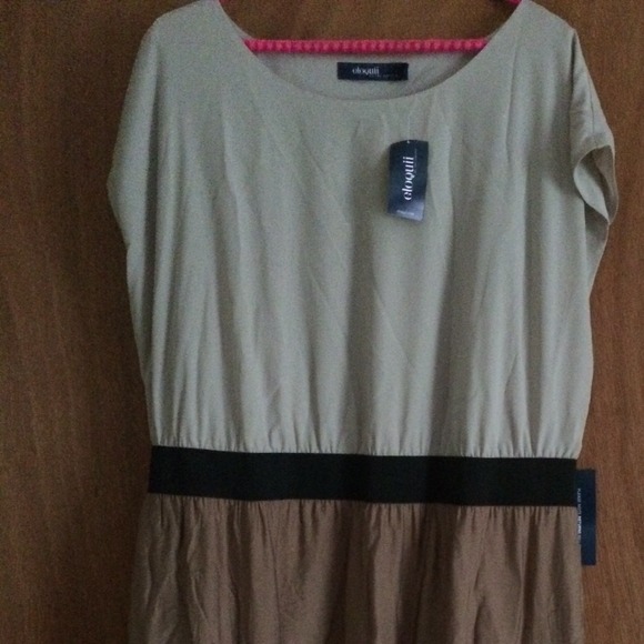 Tan and brown plus size dress. Brand new with tags