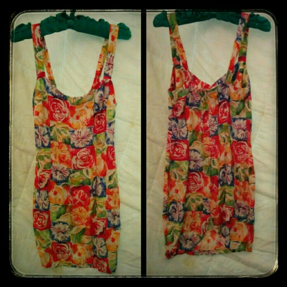 Vintage Paris Blues Multicolored Mini Dress