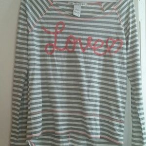 Long sleeve stripped scoop neck tee