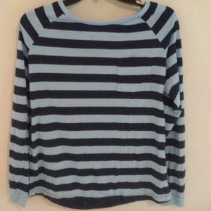 Medium blue striped top