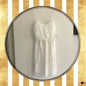 NWT 💜Aidan Mattox white sequin cocktail dress
