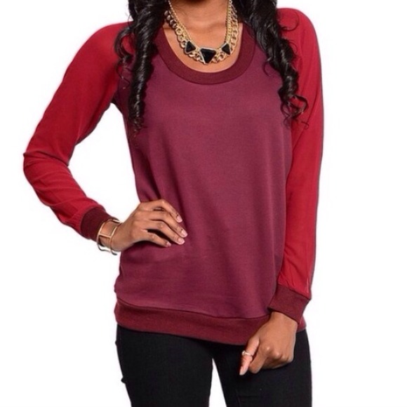 ⛔️ Sold in Bundle ⛔️ Wine Burgundy Soft Sweater - Picture 2 of 3