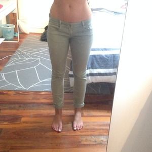 Olive Colored Zara Trafaluc Denim Skinny Jean