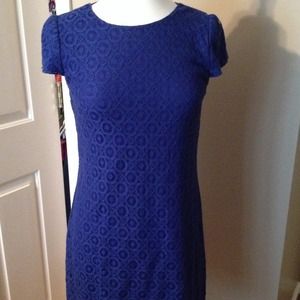 Sweet, royal blue lace dress with cap sleeves!