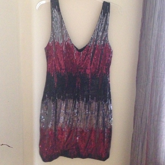 Multi colored sequenced dress