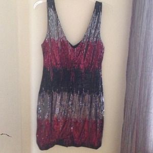 Multi colored sequenced dress