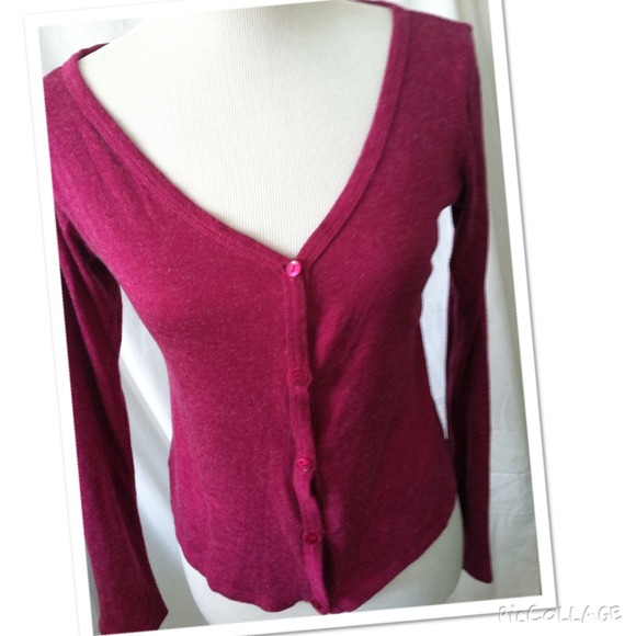Liquid knit button up top. In heather fuschia NWOT - Picture 1 of 3