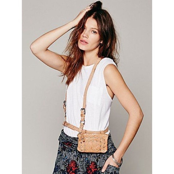 Free People harness belt with pouch