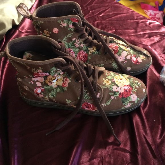 Brown Floral Dr. Martens