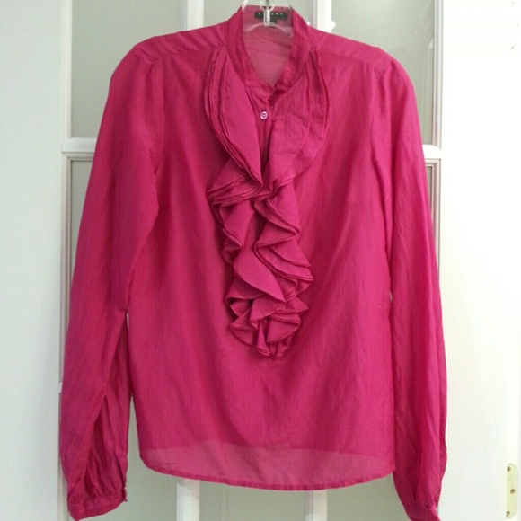 Sisley Tops - Sisley Silk Ruffle Blouse