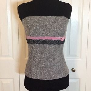 Herringbone strapless top