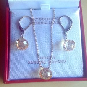 Teardrop crystal earrings and necklace set
