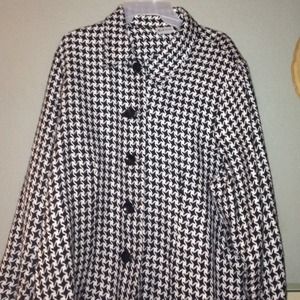 Black and White Houndstooth Blazer