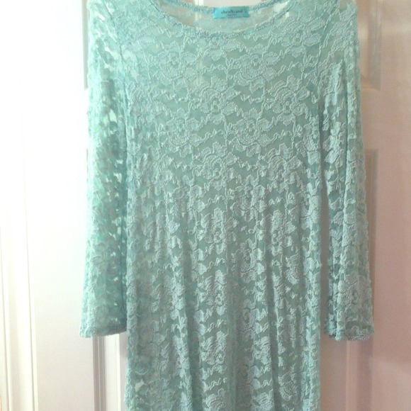 Chris & Carol mint green Lace Dress w/ NWT slip