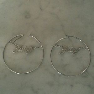 Juicy Couture silver hoop earrings