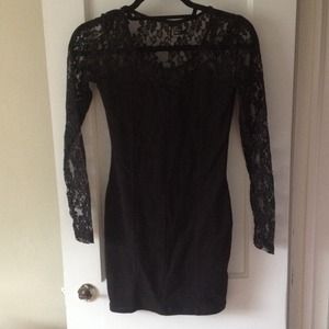 Black dress with lace sleeve