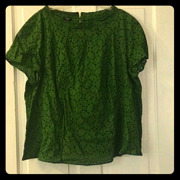 Talbots leaf cut-out blouse
