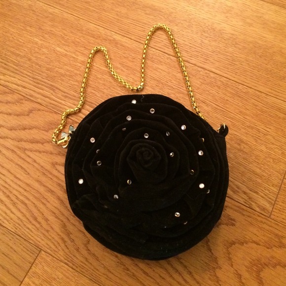 Betsey Johnson Velvet Rose Handbag