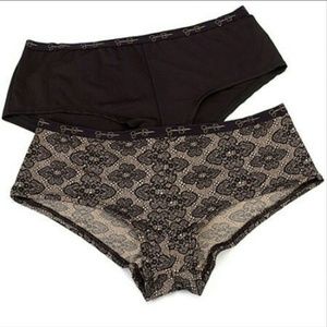 Jessica Simpson Black Lace Print Boyshort Panties