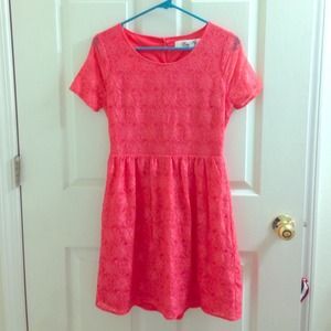 Coral dress with buttons on back