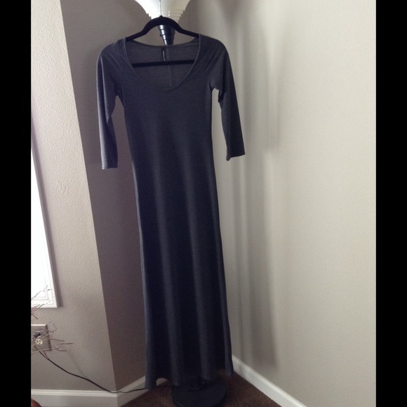 💝 Comfy Gray 3/4 sleeve Maxi Dress💝