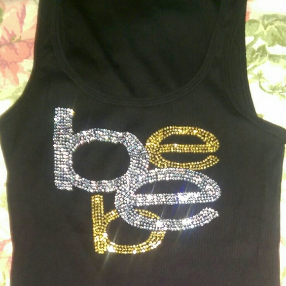 HOLD FOR @FARAH29 Bebe rhinestons black tank top