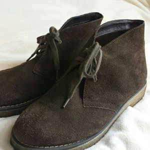 Leather Oxford style booties