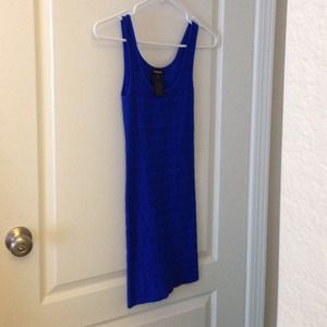 Bebe fitted bodycon dress in royal blue.