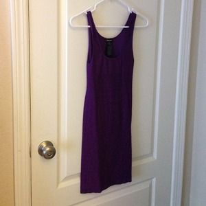 Bebe bodycon fitted dress in deep purple