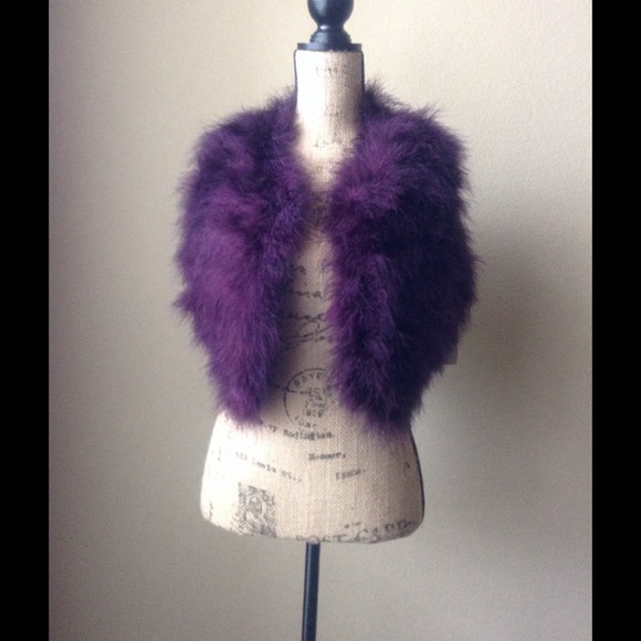 Violet faux mink sizeL - Picture 2 of 3