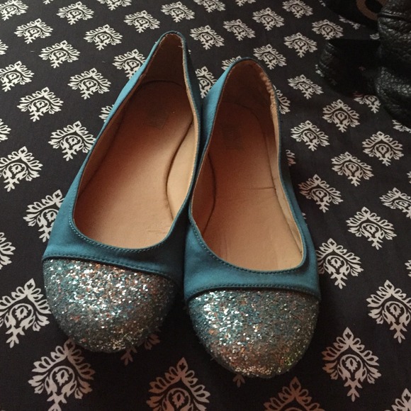 Teal glittery flats - Picture 1 of 2
