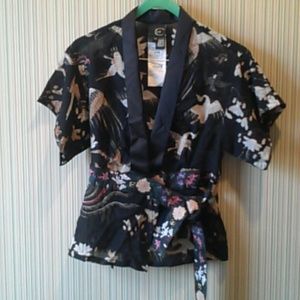 SOLD!!! JUST CAVALLI KIMONO STYLE TOP - 38/S