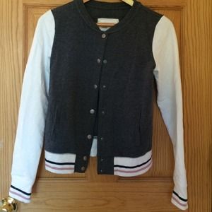 Garage varsity jacket gray and white