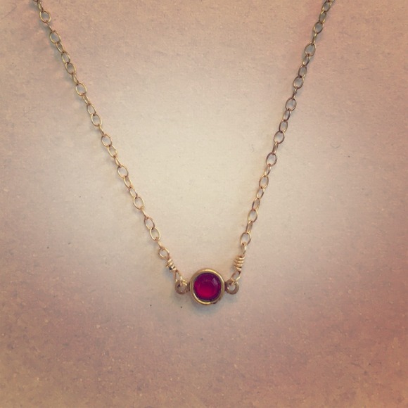 ❗️FINAL PRICE Ruby crystal and gold fill necklace