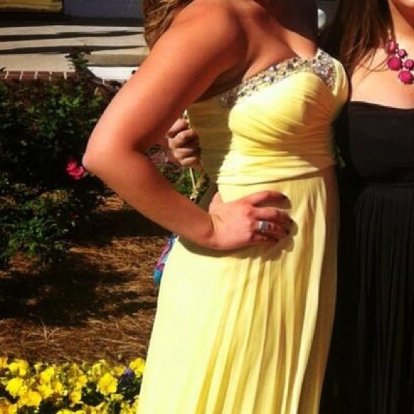 Yellow Empire Waist Dress