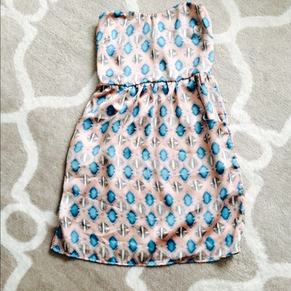 Silk Watercolor Strapless Dress