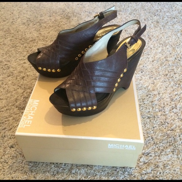 Michael Kors sling back wedge shoes