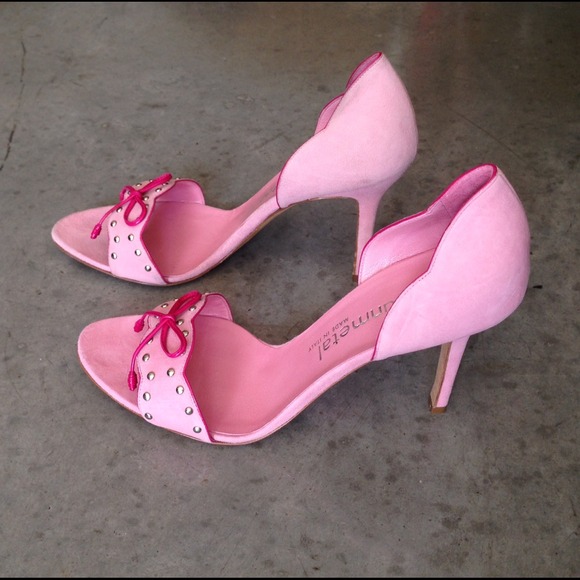 Gunmetal suede pink shoes. Size 35.5. Vero Cuoio. - Picture 3 of 3